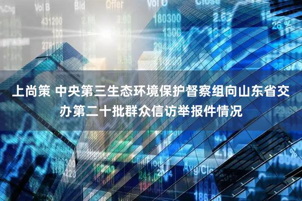 上尚策 中央第三生态环境保护督察组向山东省交办第二十批群众信访举报件情况